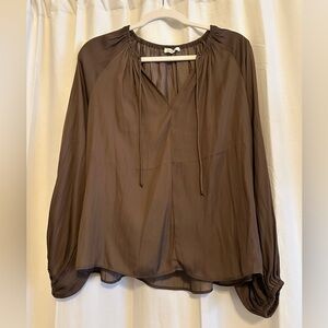 Neuflora Brown Flowy Blouse: Size M